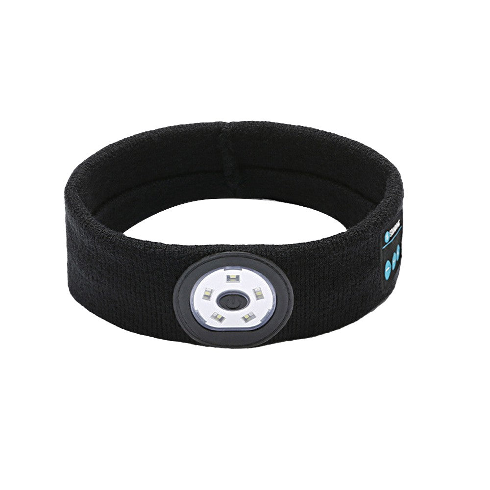 1Pc Bluetooth Headband Headphone Wireless Music Sports Headband with Headlamp