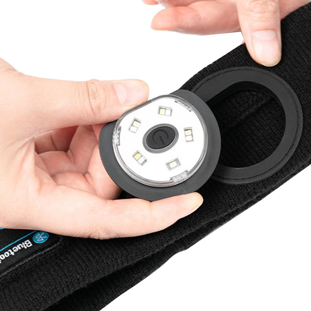 1Pc Bluetooth Headband Headphone Wireless Music Sports Headband with Headlamp