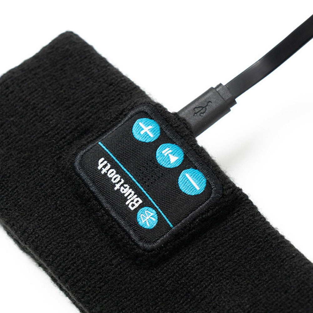 1Pc Bluetooth Headband Headphone Wireless Music Sports Headband with Headlamp