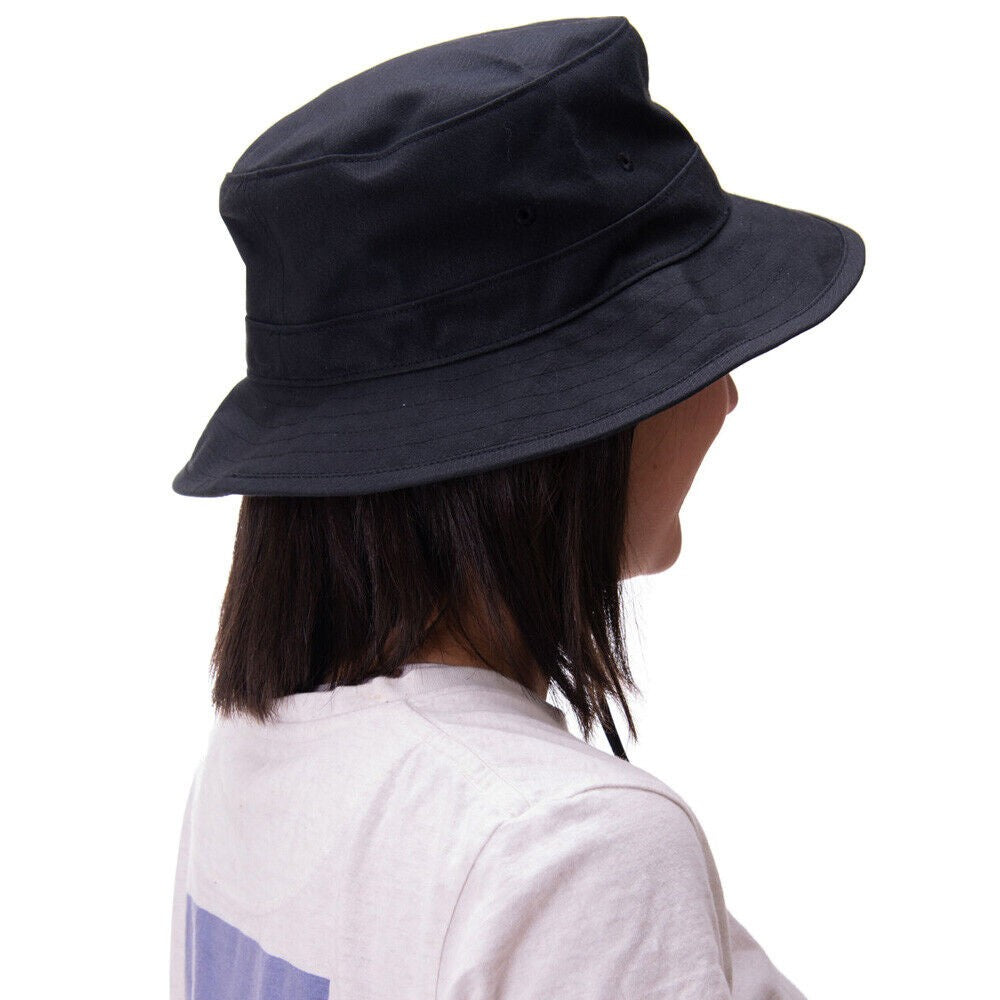 2Pcs Unisex Bucket Hat Cotton Outdoor Sun Cap - Black + Orange