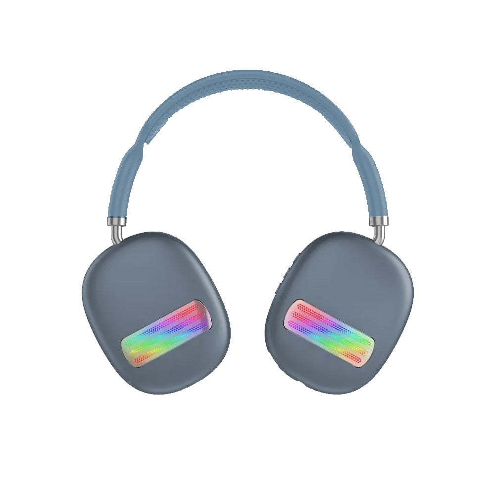 Light-Up Bluetooth Gaming Headphones Wireless Over Ear Headset with Mic - Blue