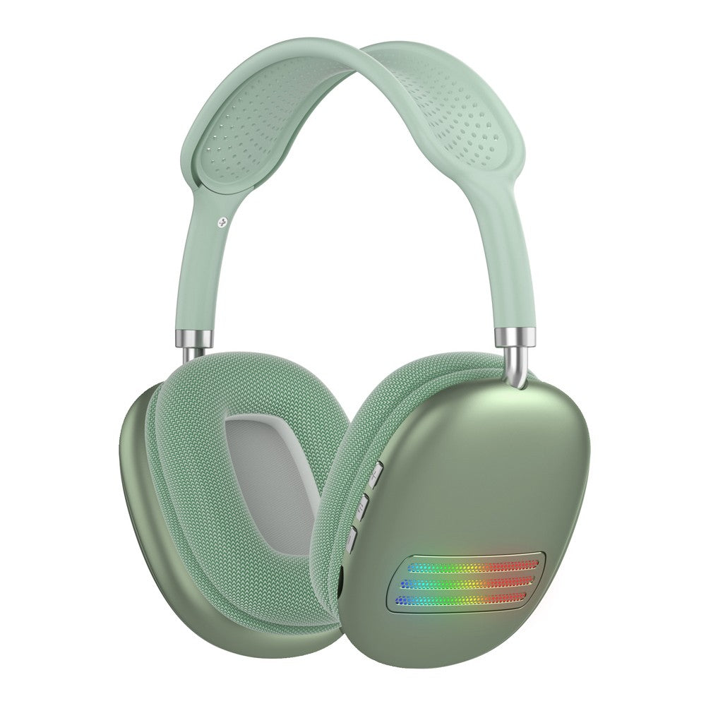 Light-Up Bluetooth Gaming Headphones Wireless Over Ear Headset with Mic - Green