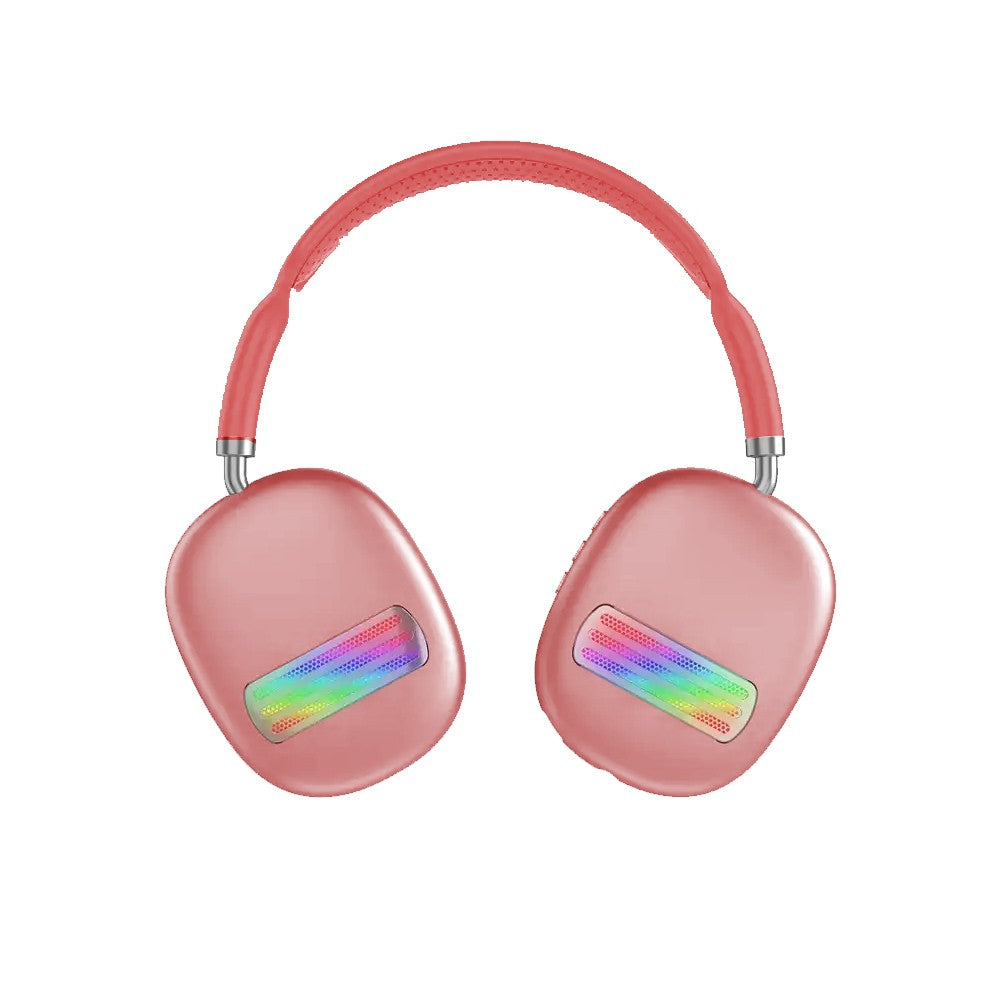Light-Up Bluetooth Gaming Headphones Wireless Over Ear Headset with Mic - Red