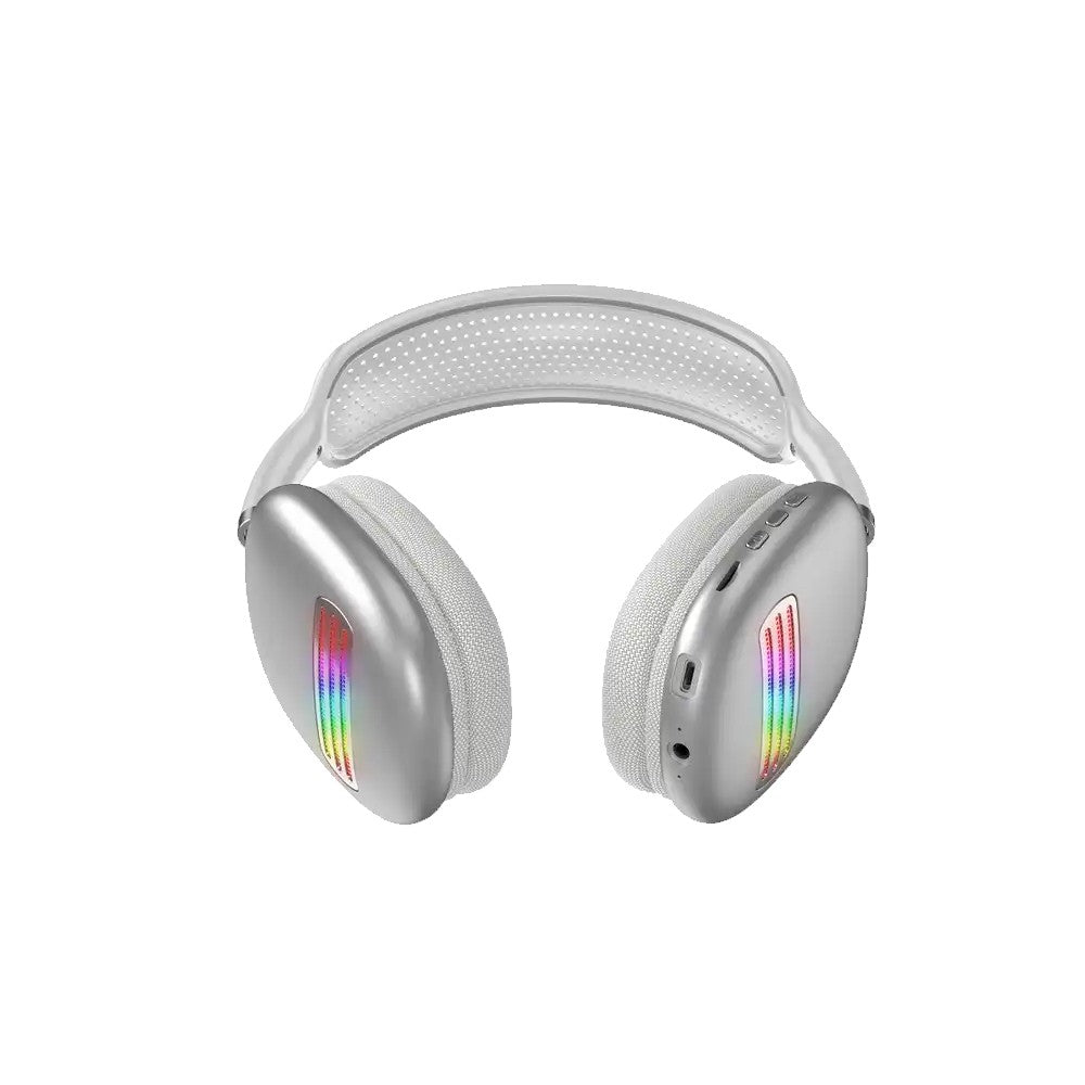 Light-Up Bluetooth Gaming Headphones Wireless Over Ear Headset with Mic - White
