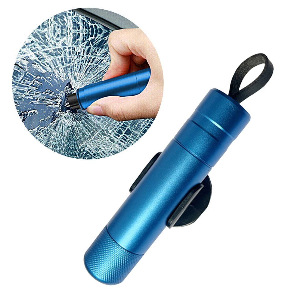 Car Safety Hammer Glass Breaker Seat Belt Cutter Emergency Escape Tool - Blue