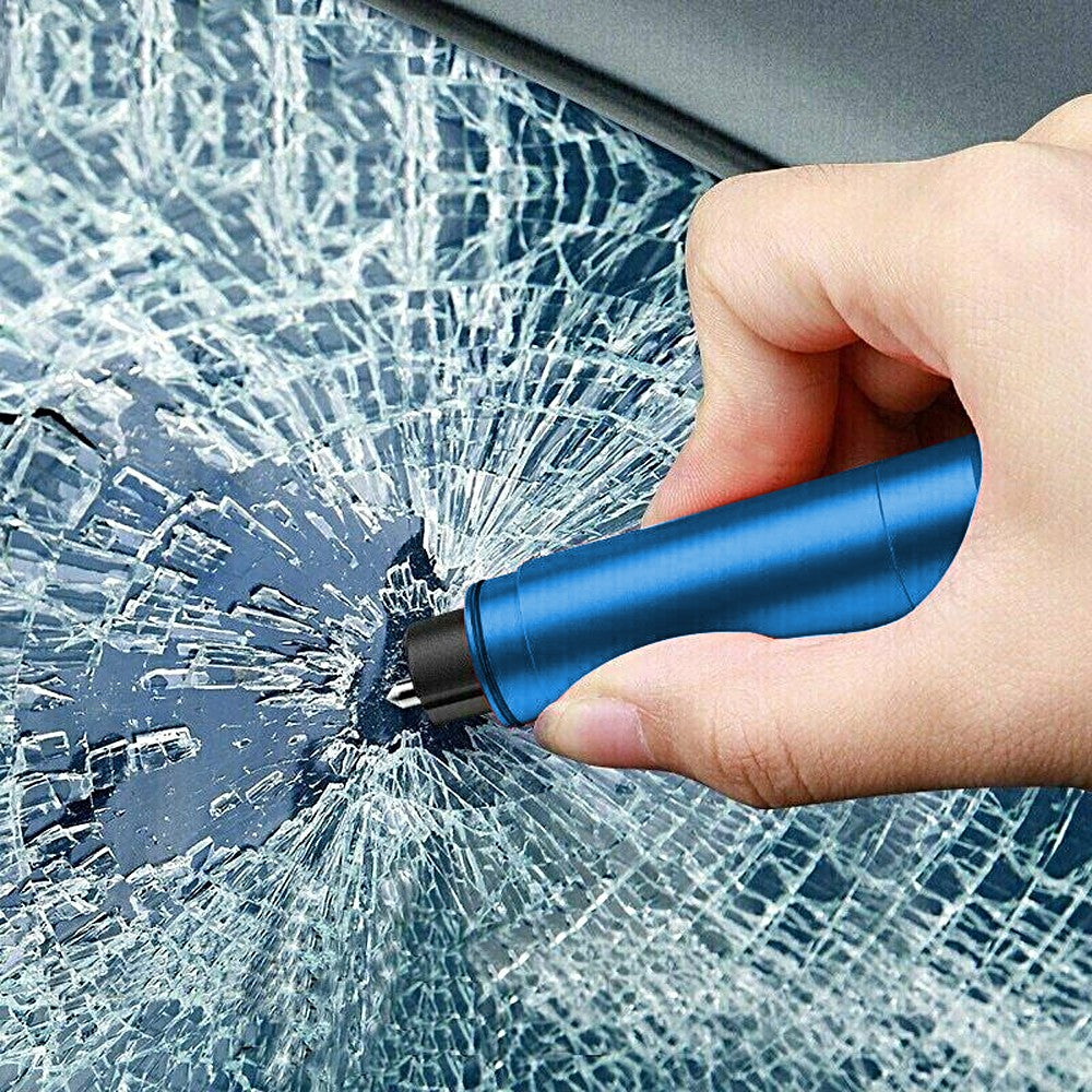 Car Safety Hammer Glass Breaker Seat Belt Cutter Emergency Escape Tool - Blue