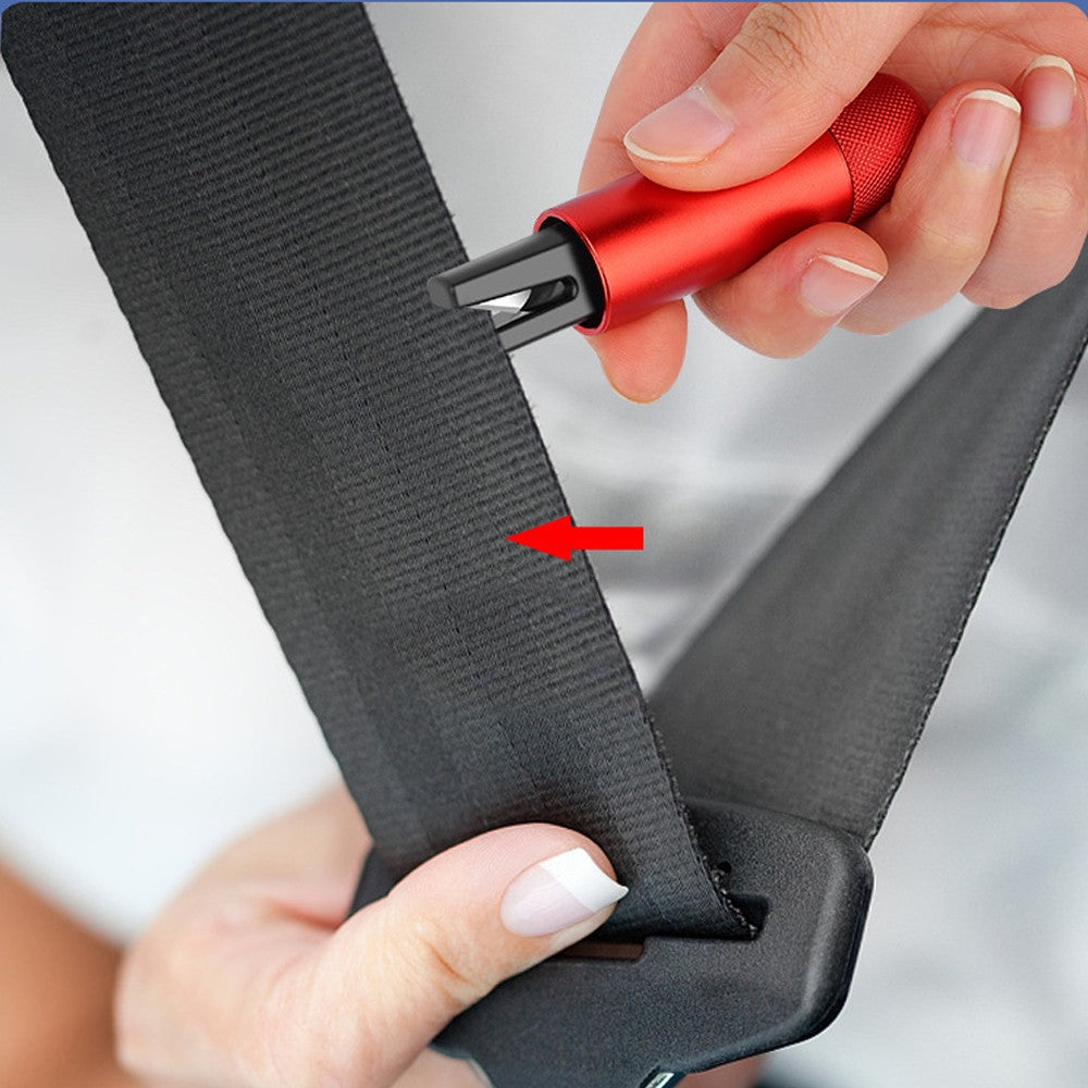 Car Safety Hammer Glass Breaker Seat Belt Cutter Emergency Escape Tool - Red