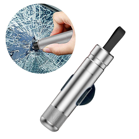 Car Safety Hammer Glass Breaker Seat Belt Cutter Emergency Escape Tool - Silver