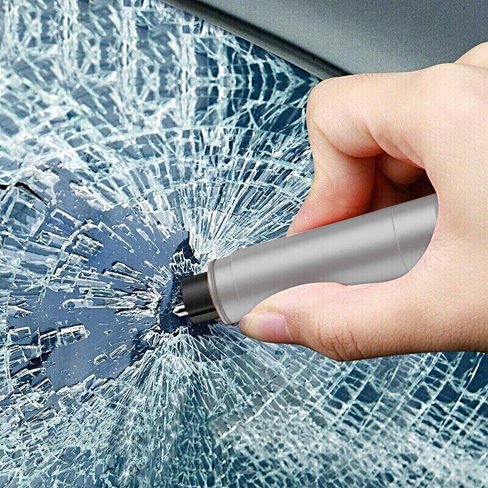 Car Safety Hammer Glass Breaker Seat Belt Cutter Emergency Escape Tool - Silver