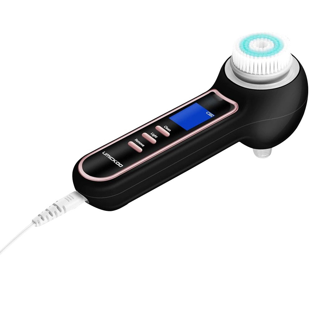 2-in-1 Rechargeable Facial Cleansing Brush and Blackhead Remover with LCD Screen