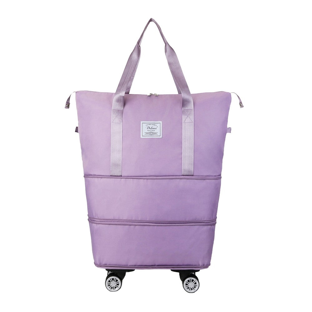 Rolling Duffel Bag with Wheels Expandable Duffle Bag Travel Overnight Luggage Bag Light Purple