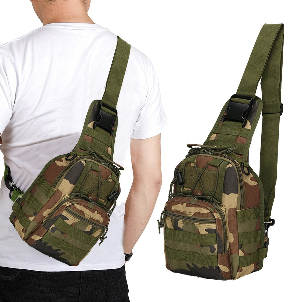 Mens Chest Bag Shoulder Bag Outdoor Sport Tactical Bag Satchel Daily Bag - Green