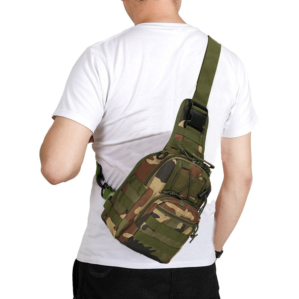 Mens Chest Bag Shoulder Bag Outdoor Sport Tactical Bag Satchel Daily Bag - Green
