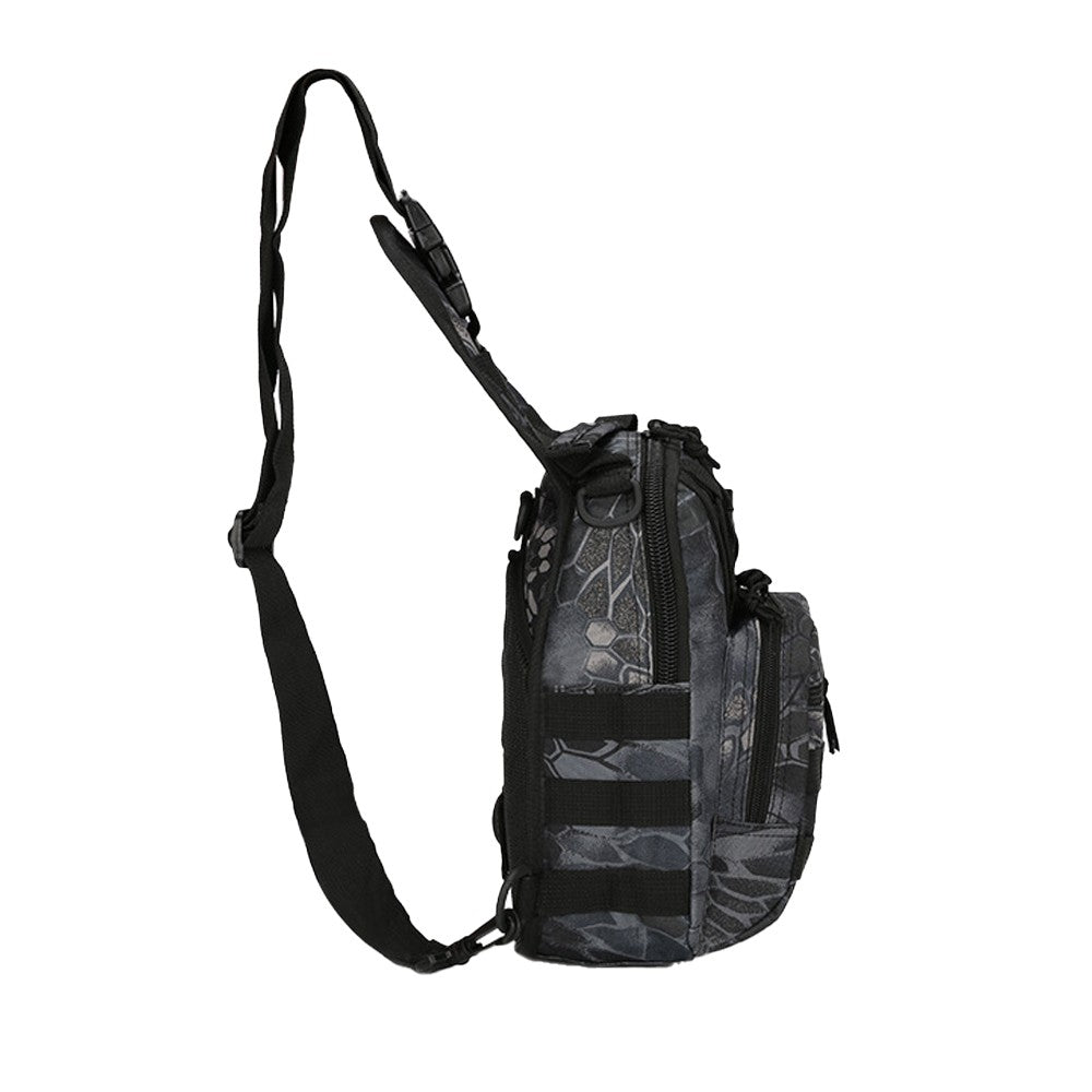 Mens Chest Bag Shoulder Bag Outdoor Sport Tactical Bag Satchel Daily Bag - Black