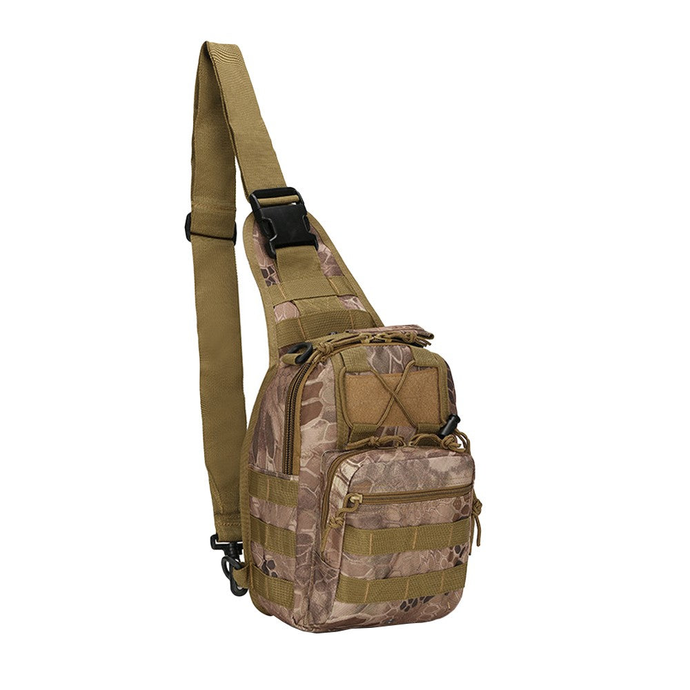 Mens Chest Bag Shoulder Bag Outdoor Sport Tactical Bag Satchel Daily Bag - Brown