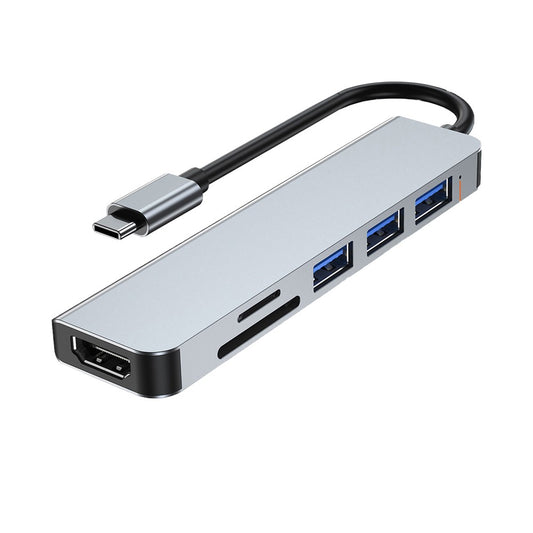 6-in-1 USB-C Hub Adapter Multi-Interface Docking Station