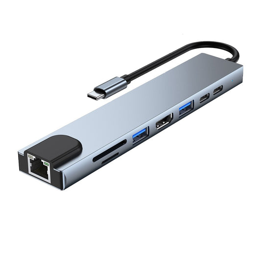8-in-1 USB-C Hub Adapter Multi-Interface Docking Station
