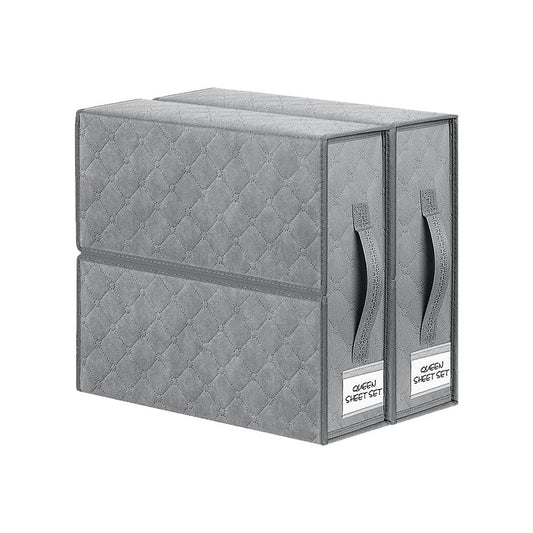 2Pcs Foldable Bed Sheet Organizer Wardrobe Bedding Storage Container - Style 1