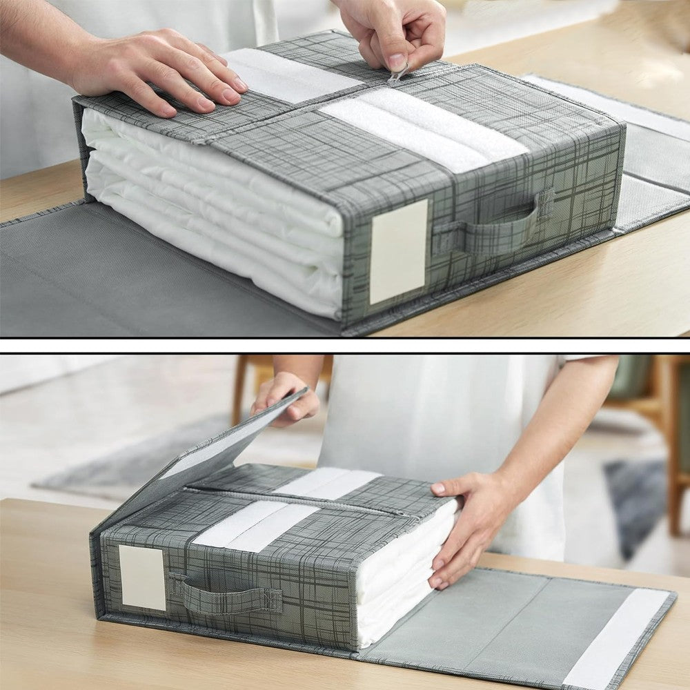 4Pcs Foldable Bed Sheet Organizer Wardrobe Bedding Storage Container - Style 2