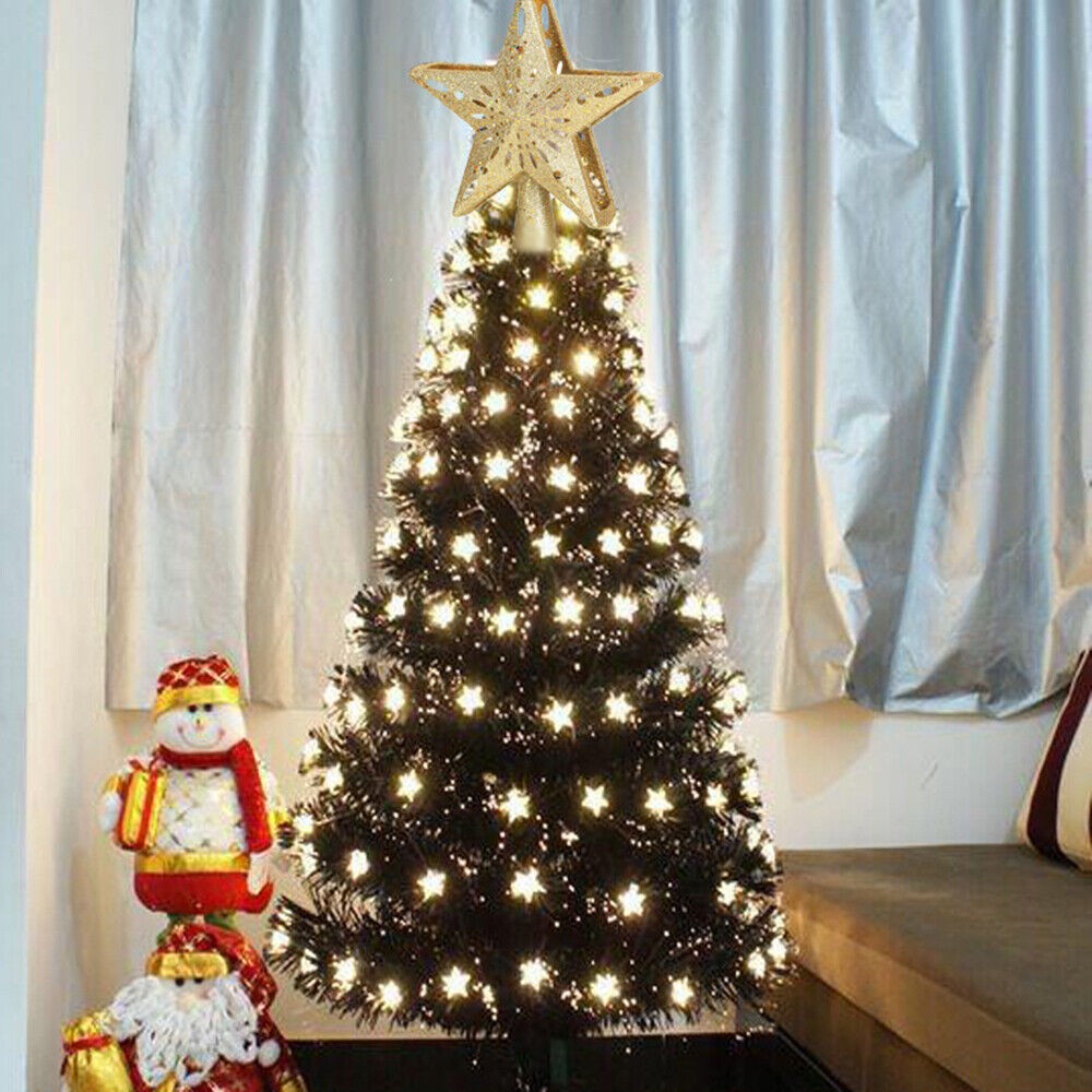 Gold Led Star Projector Christmas Tree Topper 6 different effect pattern cards