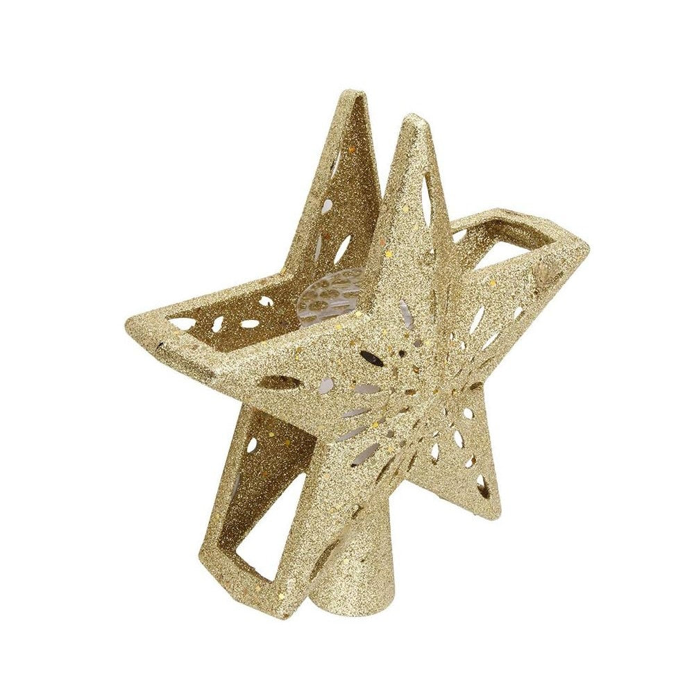 Gold Led Star Projector Christmas Tree Topper 6 different effect pattern cards