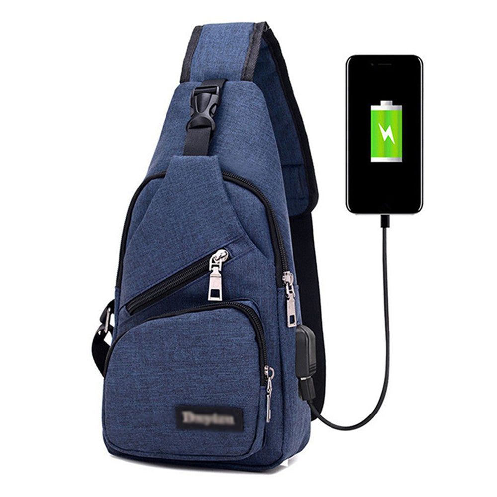 Anti Theft Backpack with USB Charging Port Blue
