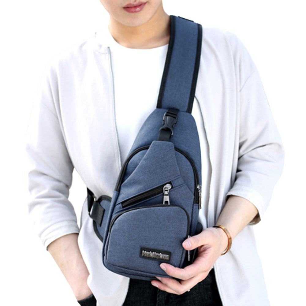 Anti Theft Backpack with USB Charging Port Blue
