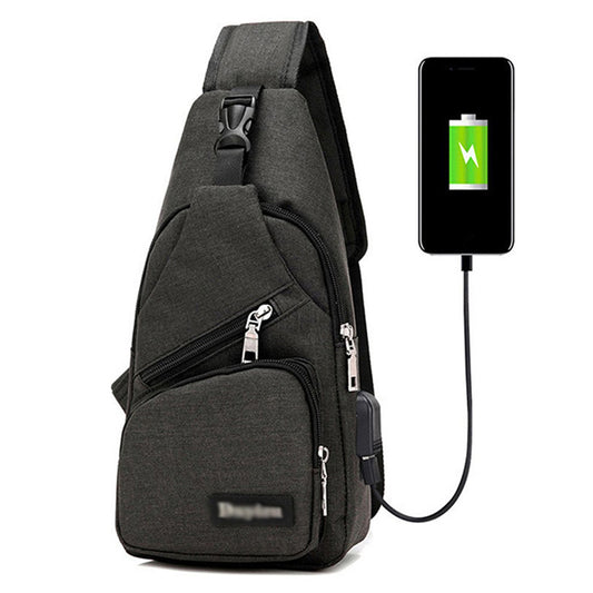 Anti Theft Backpack with USB Charging Port Black Grey Color