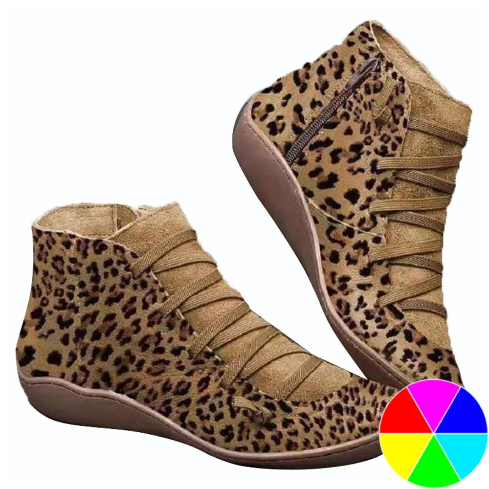 Women Leopard Print Ankle Boots