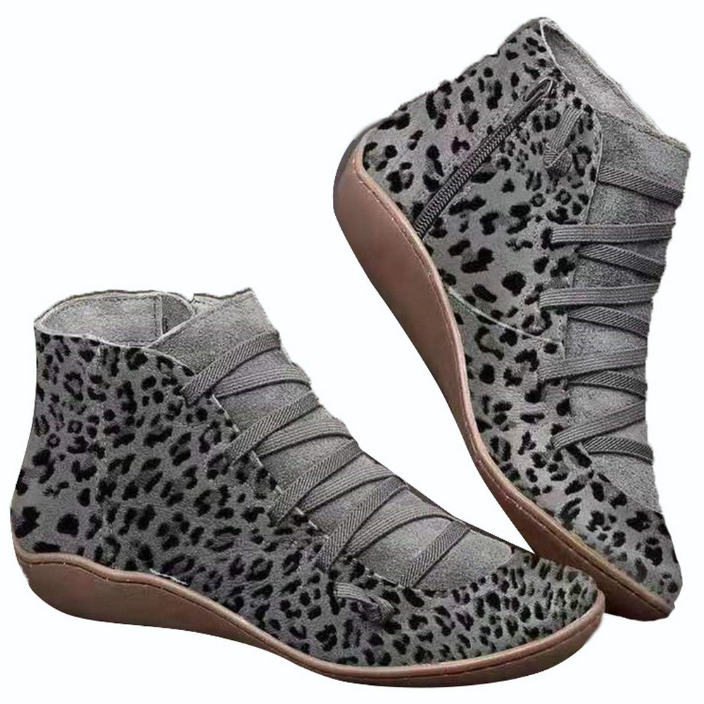 Women Leopard Print Ankle Boots