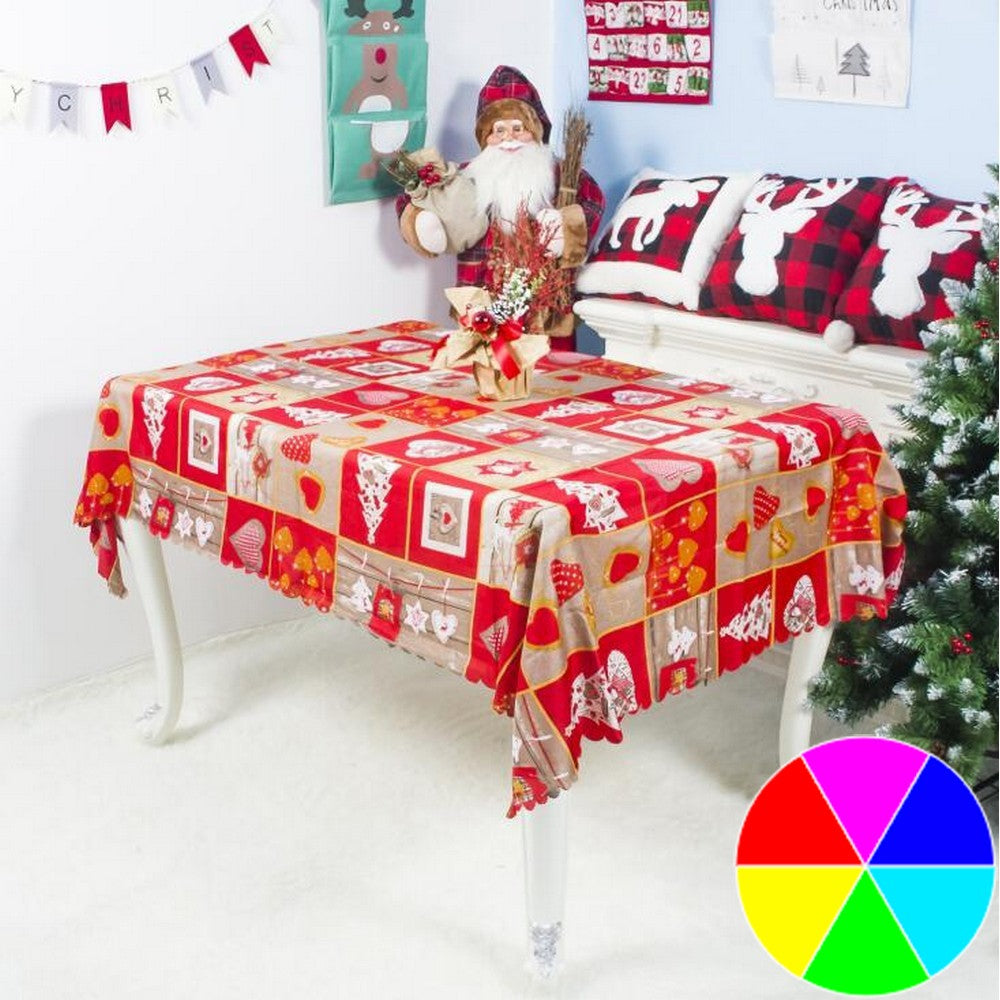 Christmas Floral Jacquard Tablecloth