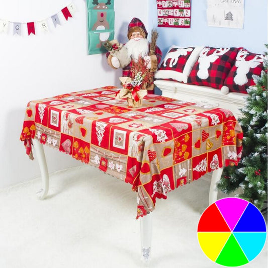 Christmas Floral Jacquard Tablecloth