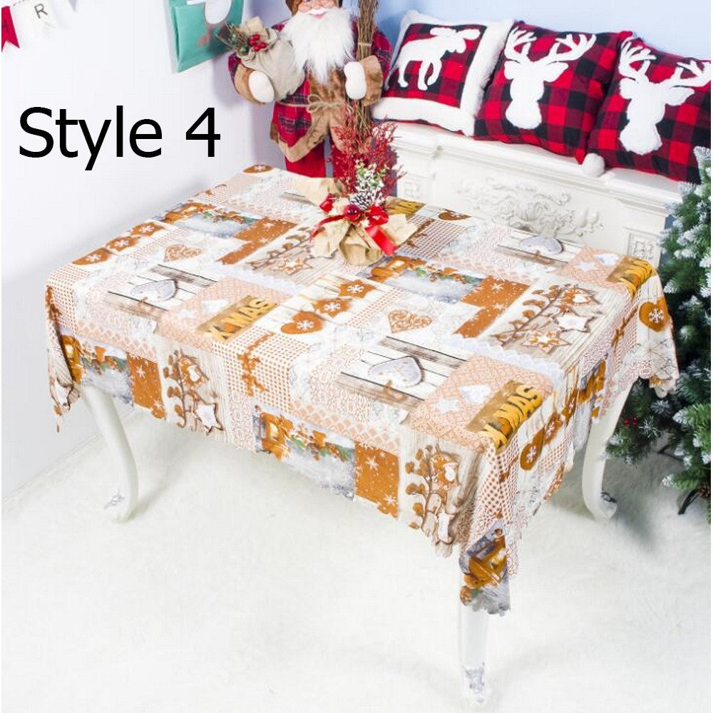 Christmas Floral Jacquard Tablecloth