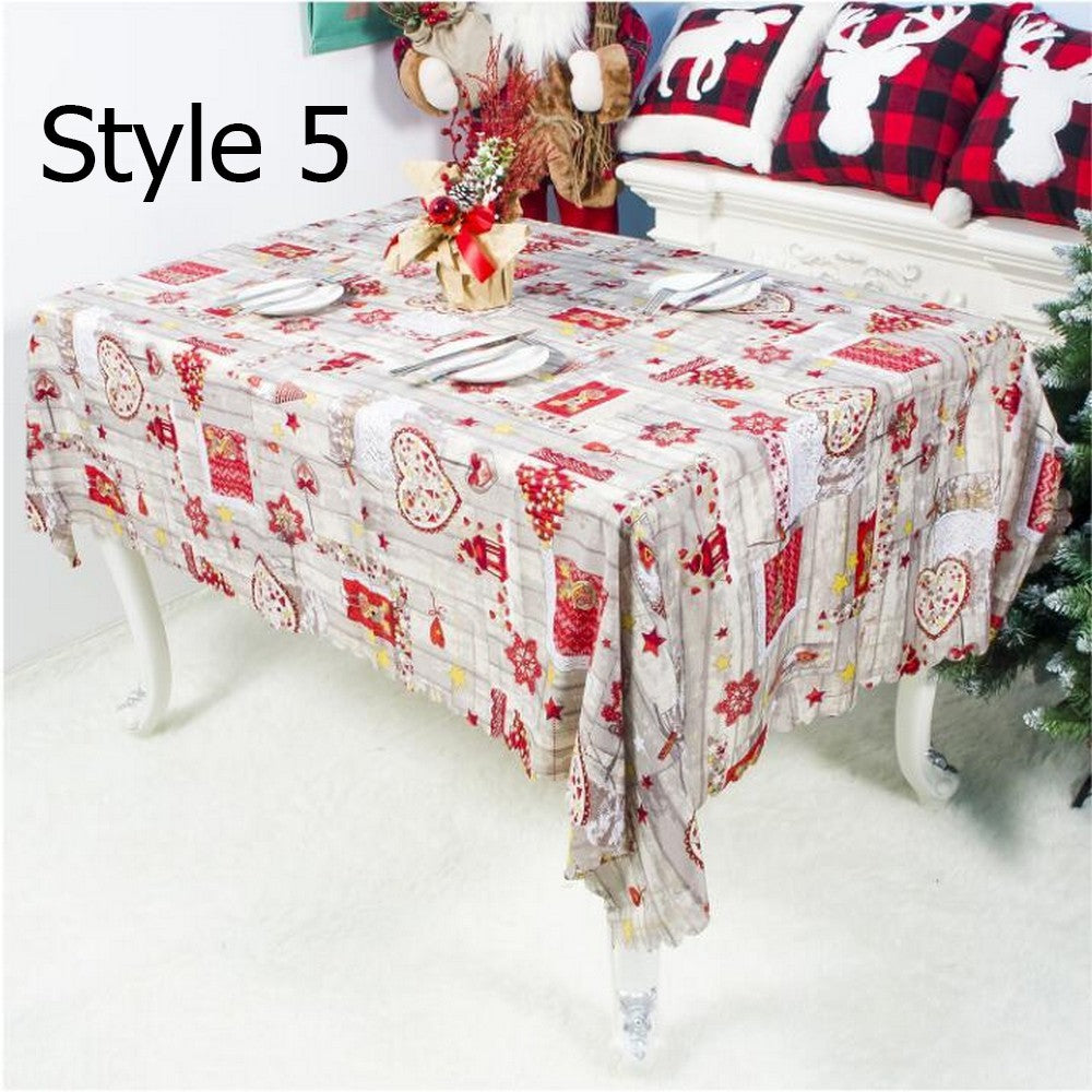 Christmas Floral Jacquard Tablecloth