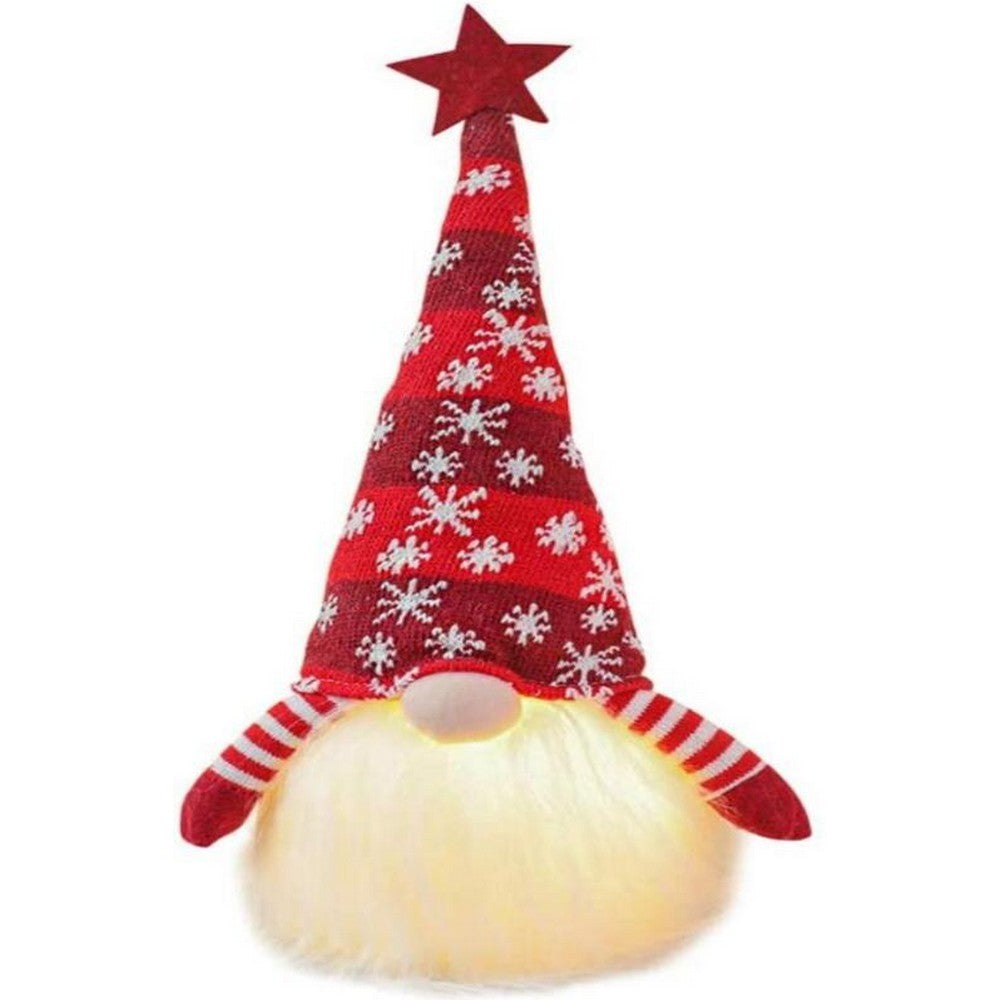 LED Christmas Snowflake Star Glowing Plush Dwarf Doll