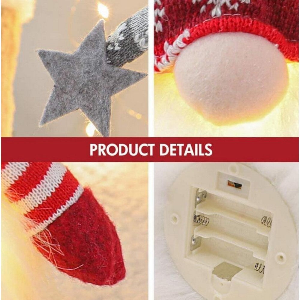 LED Christmas Snowflake Star Glowing Plush Dwarf Doll
