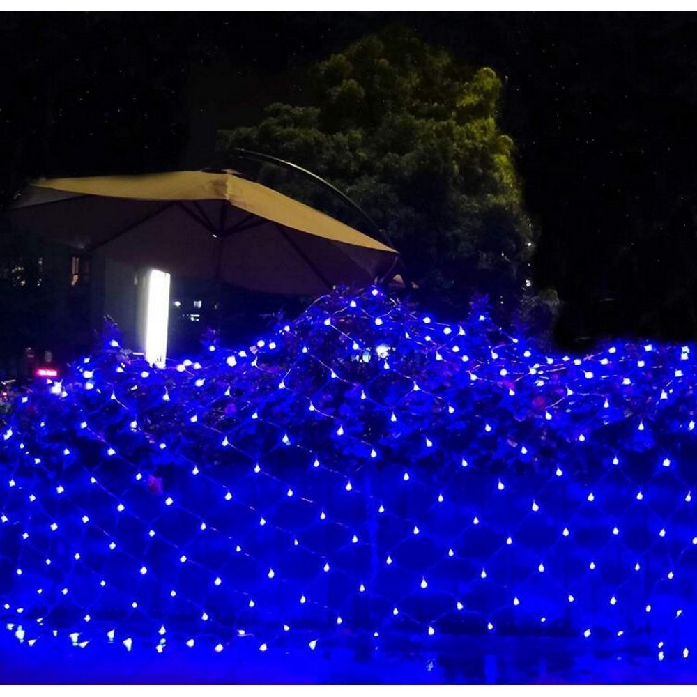 192LED Solar Net Light Christmas Lights 3M x 2M Solar Fairy String Light Blue