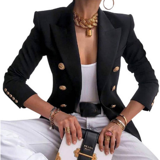 Women Solid Color Casula Blazer