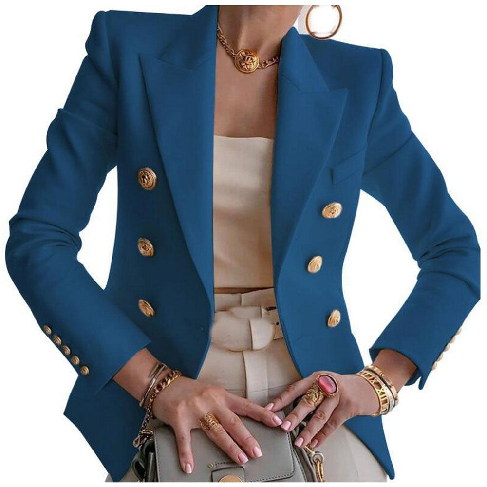 Women Solid Color Casula Blazer