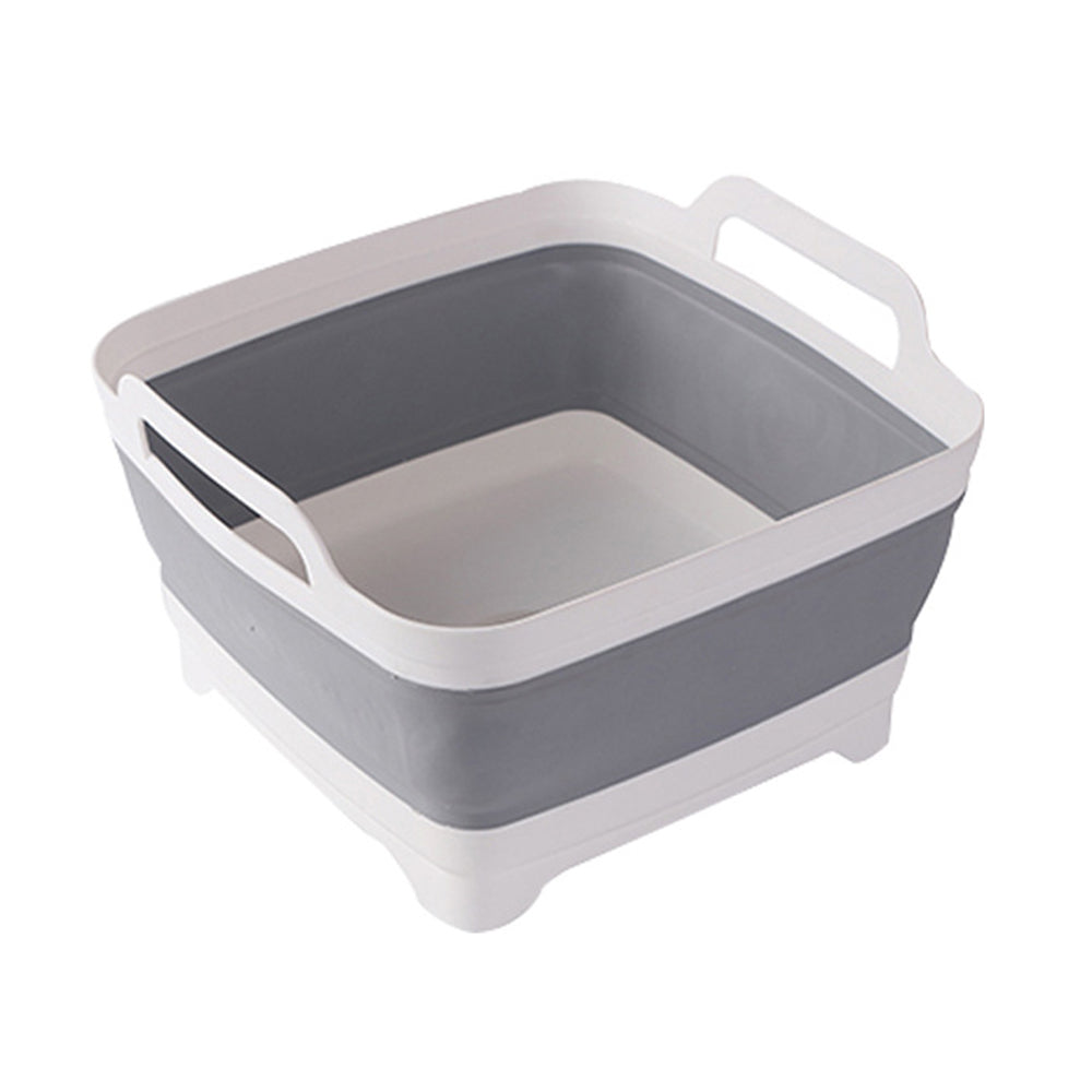 9L Collapsible Dish Tub Portable Sink Folding Washing Basin with Drain Plug