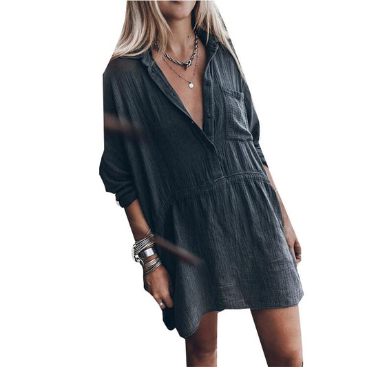 Women Linen Casual Dress