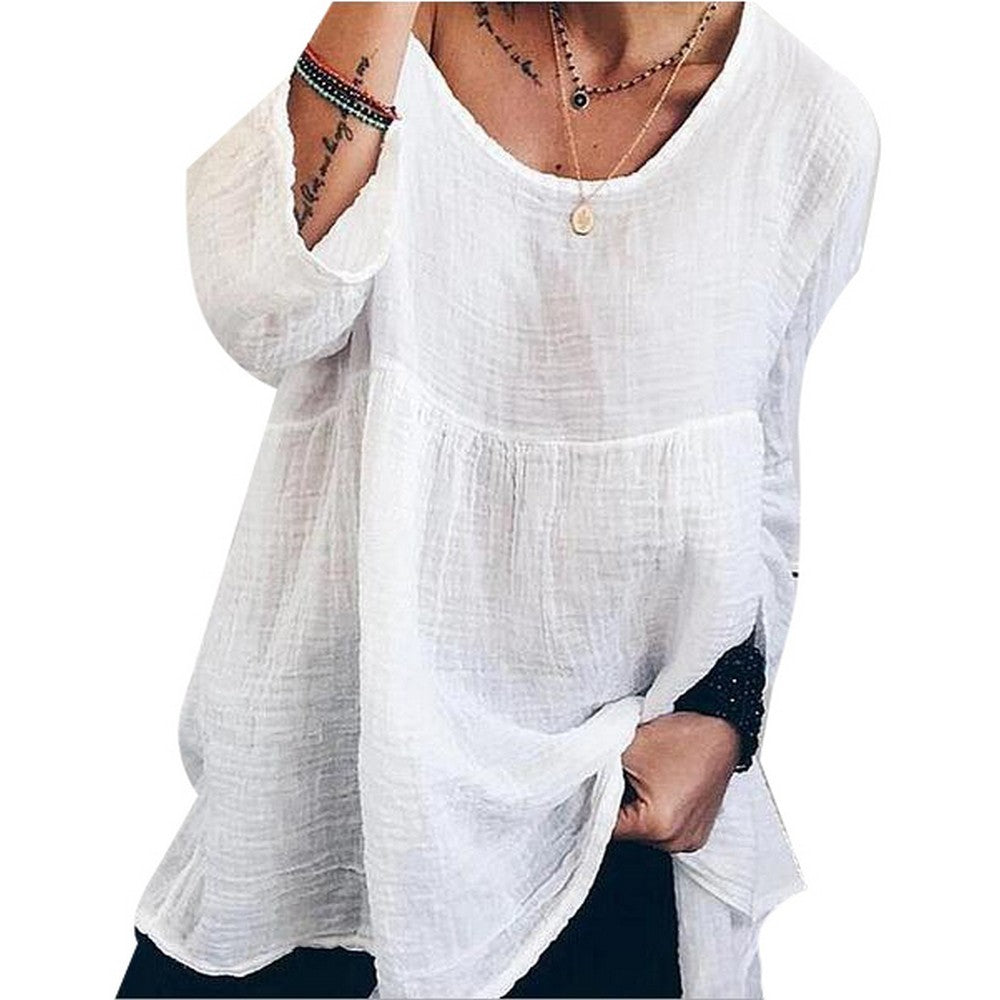Women Linen Casual T-shirt
