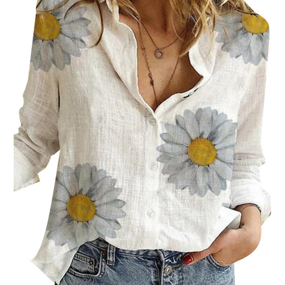 Women Linen Long Sleeve Shirt