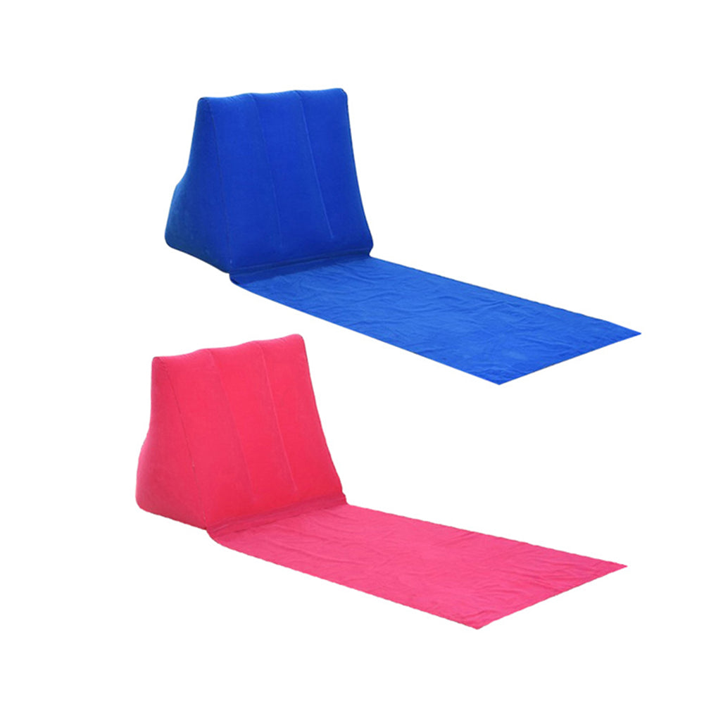 2 X Blue Pink Inflatable Beach Mat Triangle Beach Cushion Outdoor Picnic Pillow