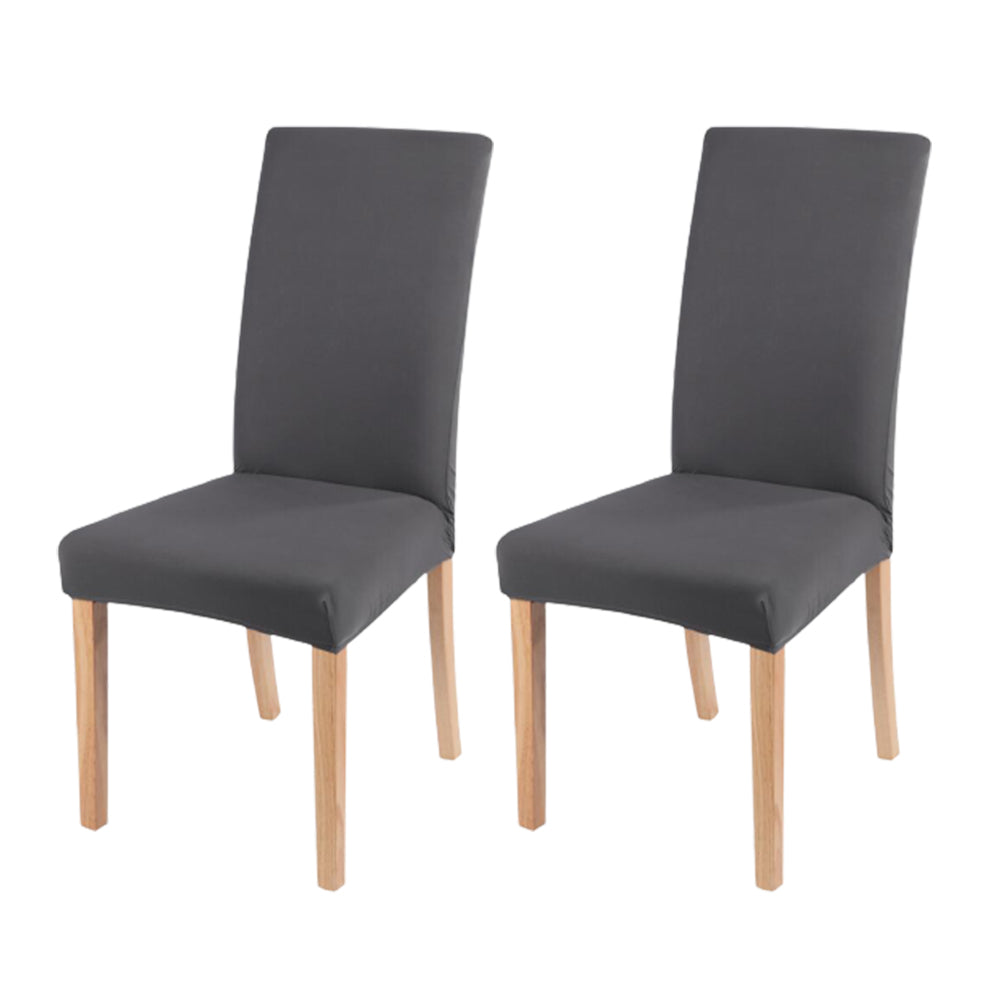 2pcs Stretch Dining Chair Slipcover Home Decor-Grey