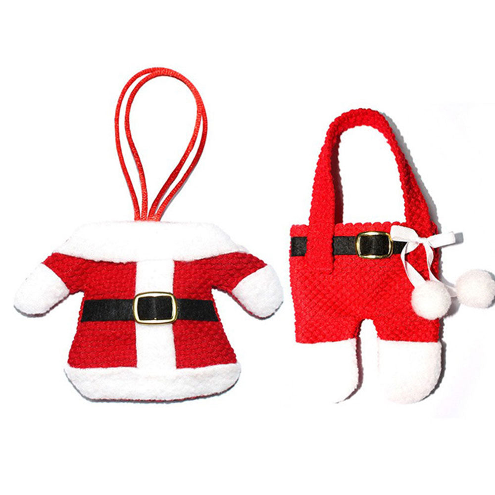 Set of 18 Christmas Knife Fork Holder - Santa Claus Jacket+Pants