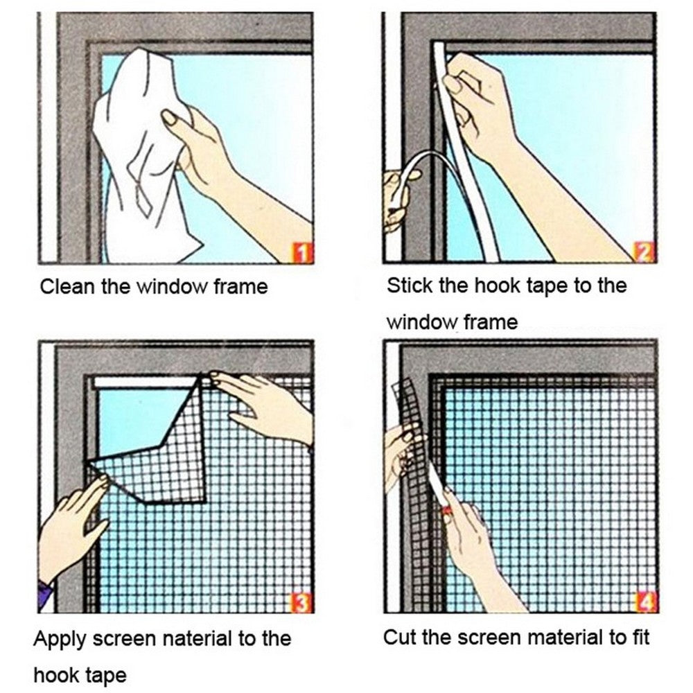 2 X Prevent Mosquitoes and Fly Easy Removable Fly Screens