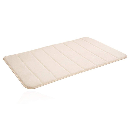 2 Pack 80x50cm Large Memory Foam Bath Mat Beige
