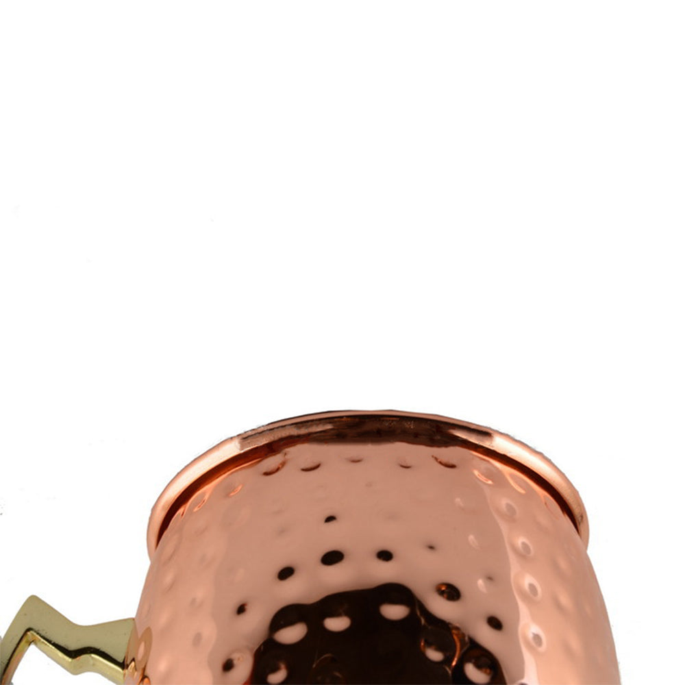 2 X Hammered Moscow Mule Stainless Steel Copper Finished Mugs Ice Drinking Cups