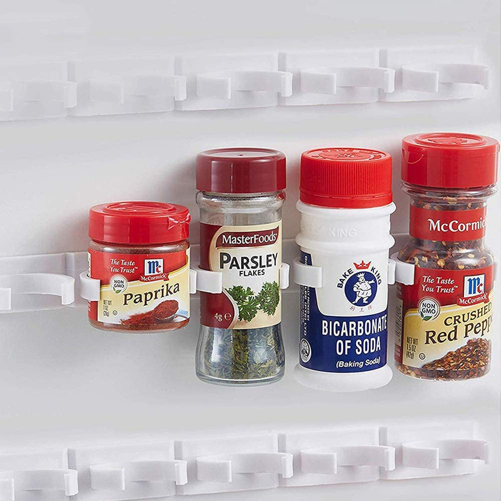 4 X Spice Storage Racks Self Adhesive Kitchen Spice Rack Spice Jars Racks for 20 Spice Jars
